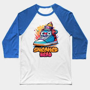 Colorful Cute Sneaker Head Design Baseball T-Shirt